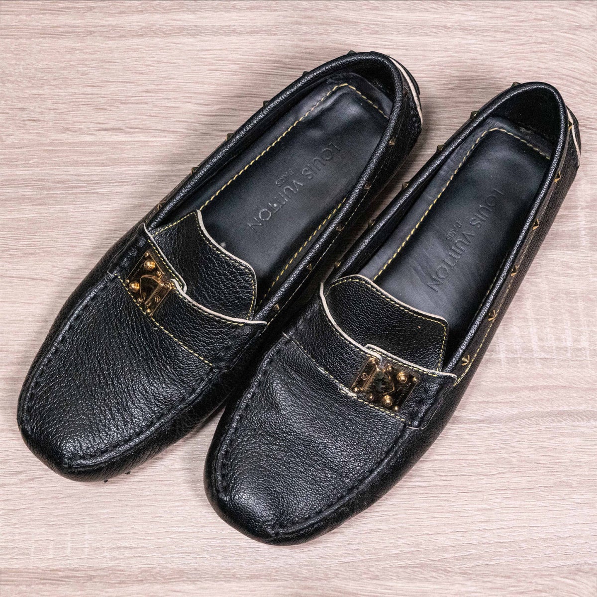 Louis Vuitton Black Loafers with Gold Hardware Louis Vuitton Men main image 3